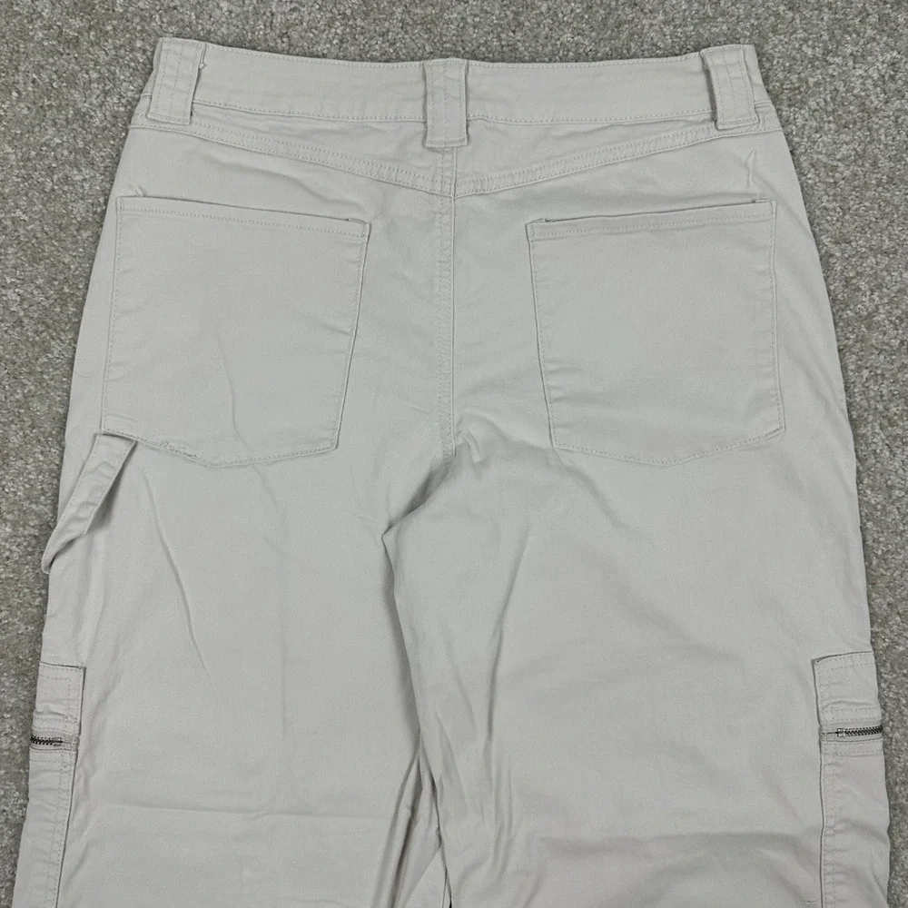 Sincerely Jules Womens Beige Cargo Pants Wide Leg Utility Cropped Size 9/29